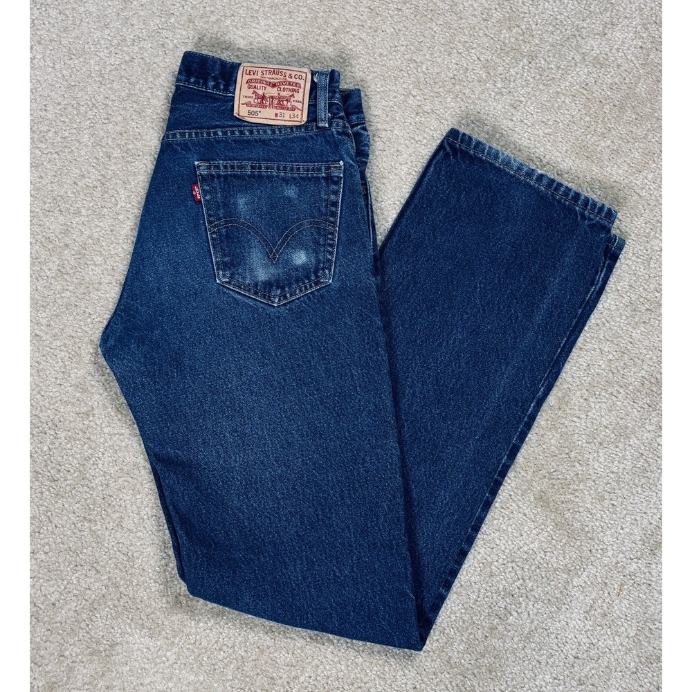 Men's Regular Straight Leg Levi Strauss Jeans 505 Levi's Med Wash Blue 31x34